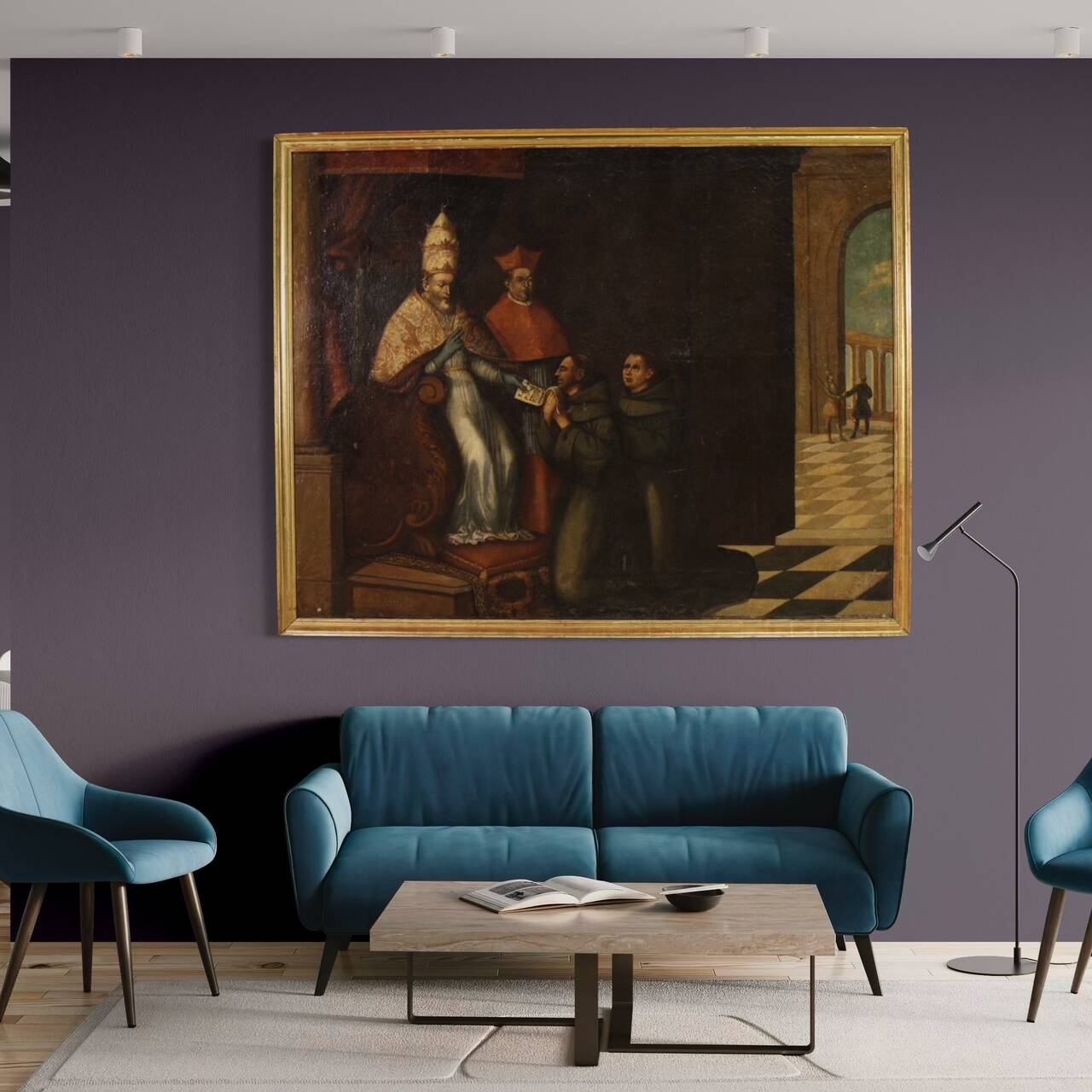 Great 17th century painting, Innocent III confirms the Franciscan Rule