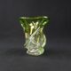 Val Saint Lambert crystal vase with a two-tone twisted shape, "Wave" model