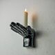 “Main” wall candle holders, black ceramic, France, 1980