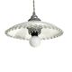Art Deco opaline pendant light with metal lace balcony