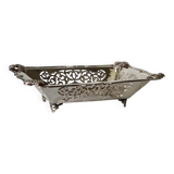 Openwork silver metal basket