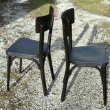 Pair of black bistro chairs