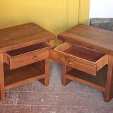 Pair of solid wood nightstands Aranjou, bedside table, end table.