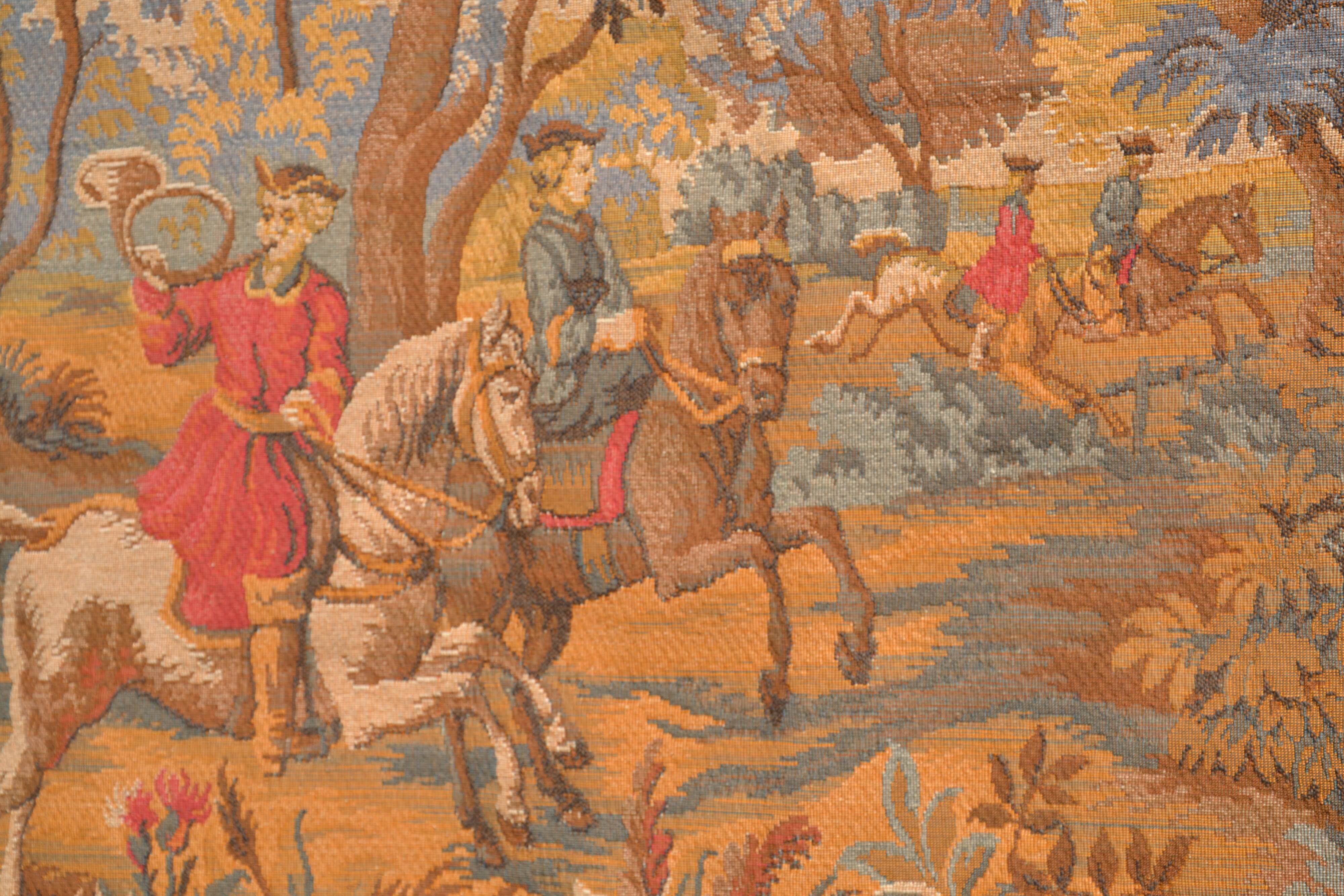 Tapisserie murale scène de chasse à courre