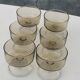 6 glasses of champagne two-tone brown and transparent vintage 1970
