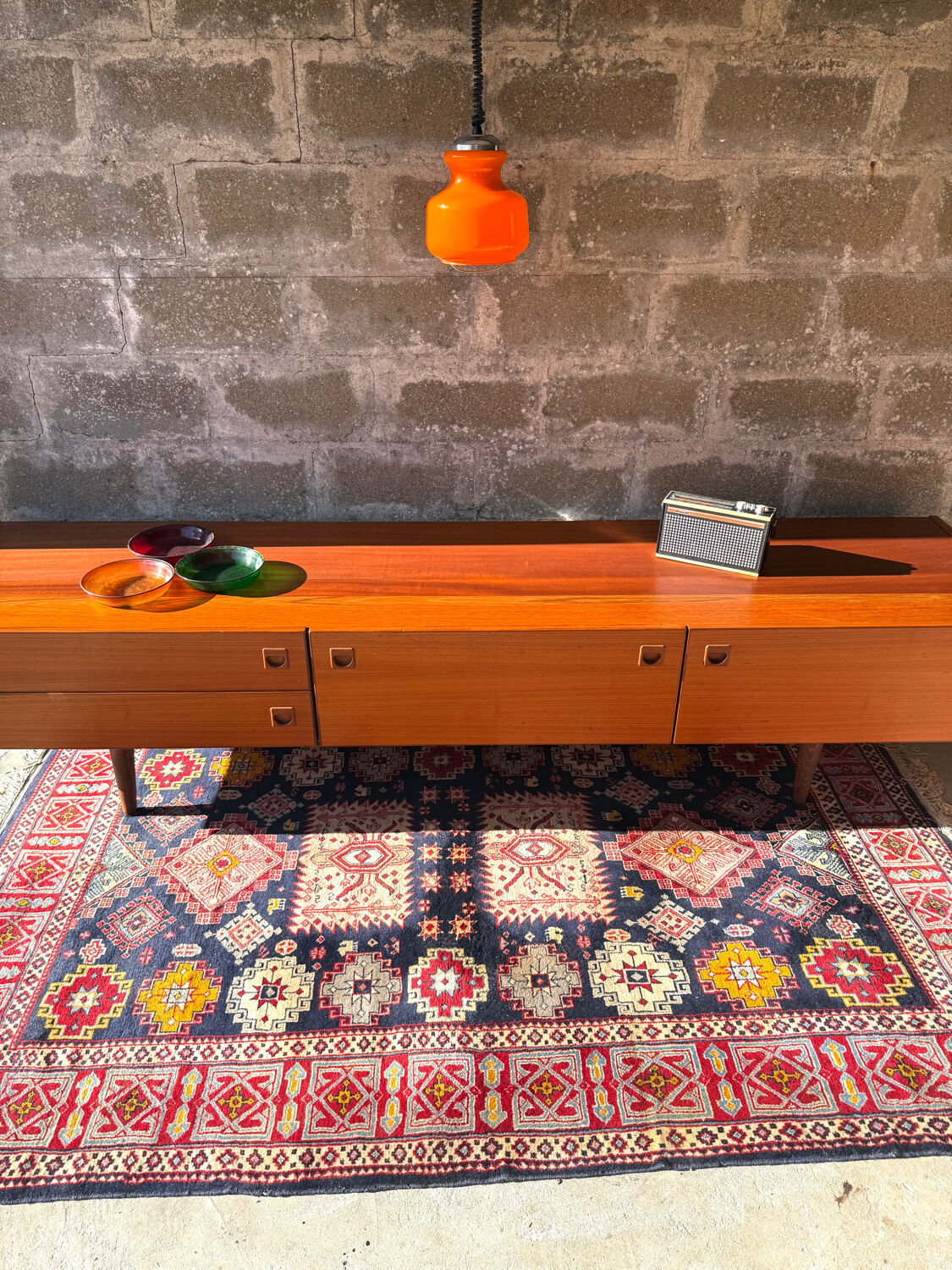 Scandinavian low sideboard in teak, 1960s/70s