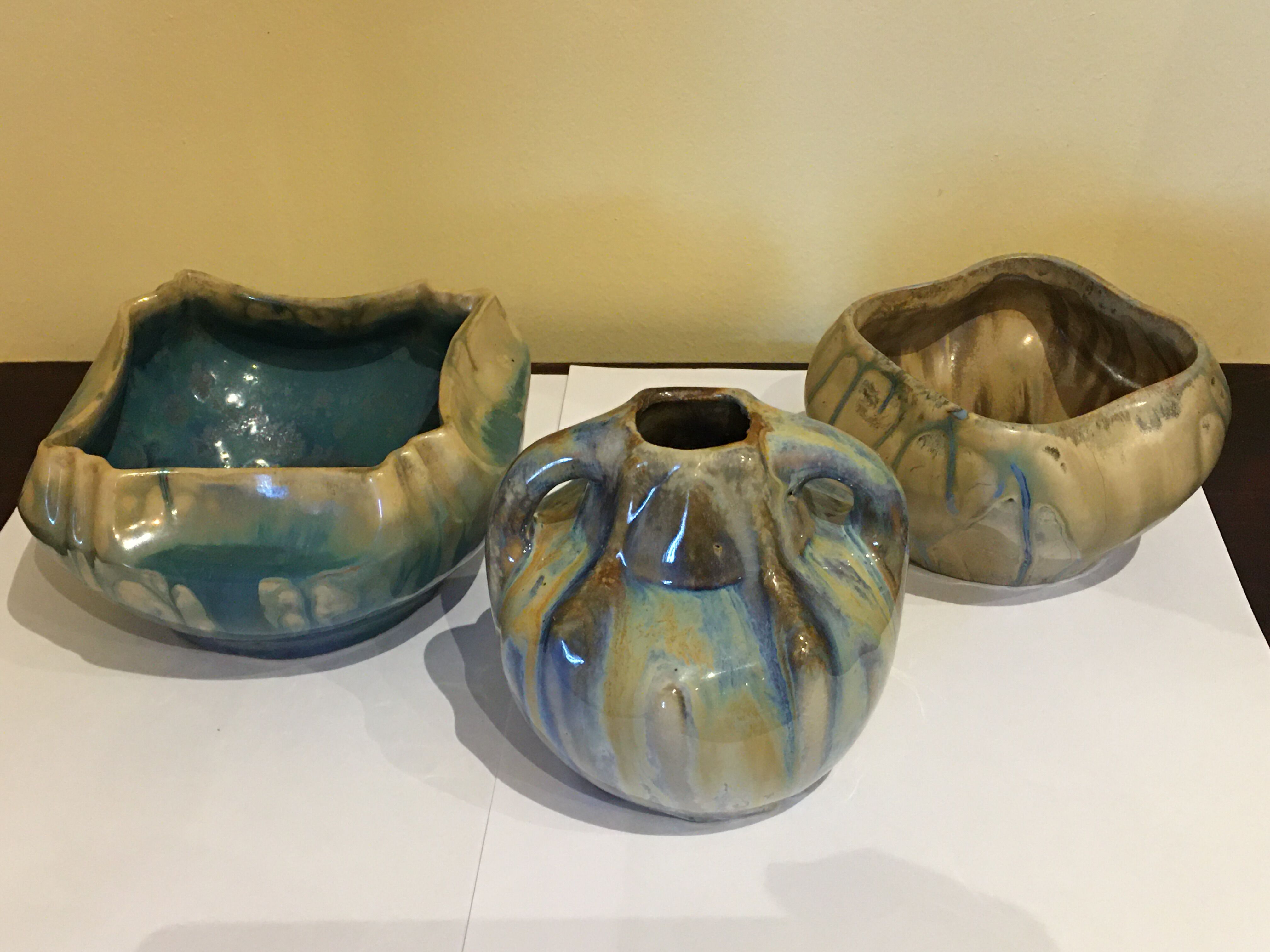 Lot of 3 ceramic pieces G. Metenier