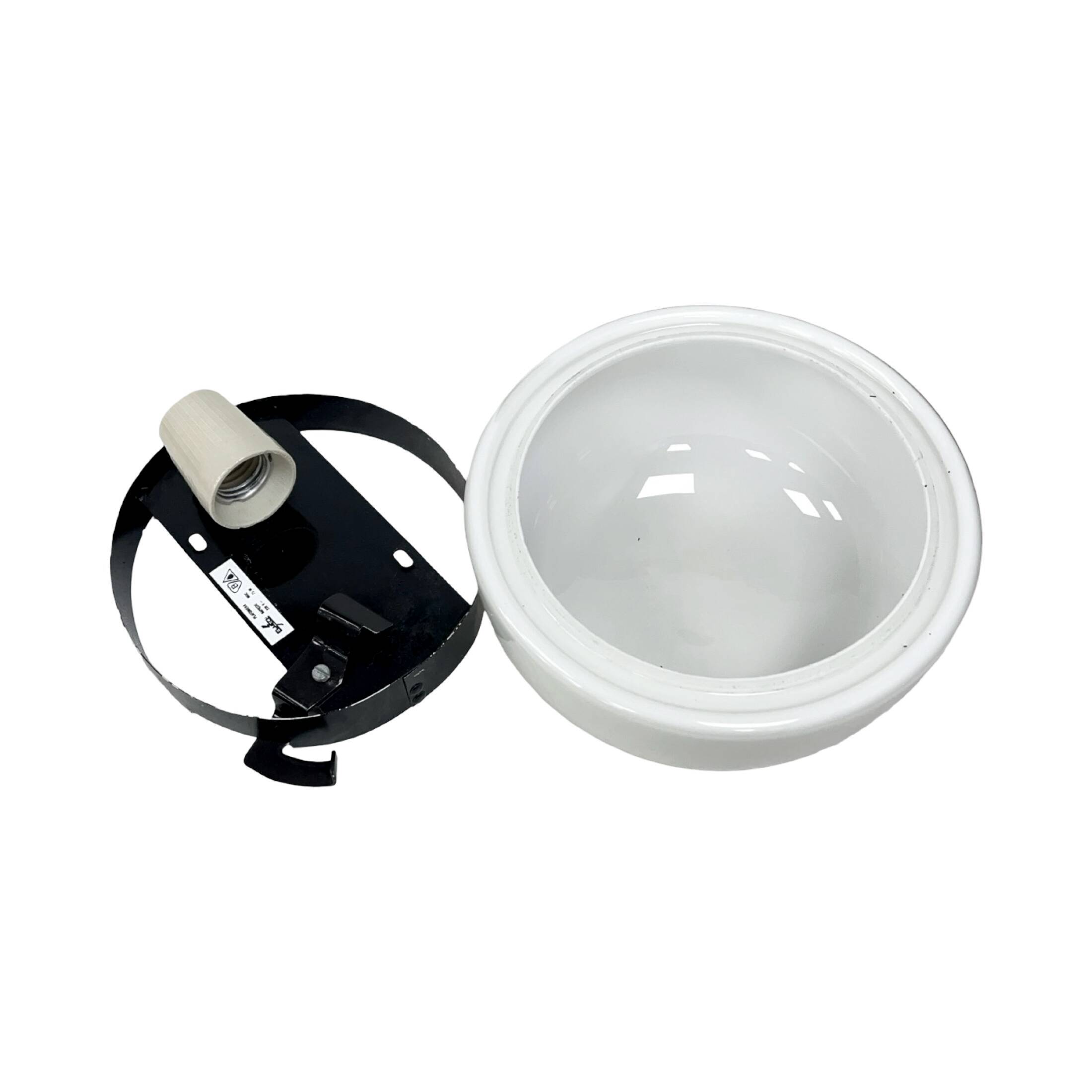 RZB ceiling lamp – Germany, 1970s, opal glass, 22 cm, E27