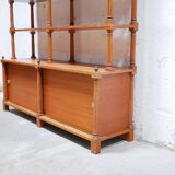 Vintage wooden bookshelf library
