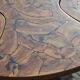 Modular coffee table in vine shoot marquetry.