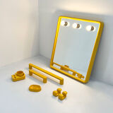 Ensemble de salle de bain jaune par Gedy, 1970s