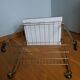 Table trolley for vinyls or magazines in gold metal and formica