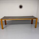 Large modernist plywood table, Memphis style, 1980s