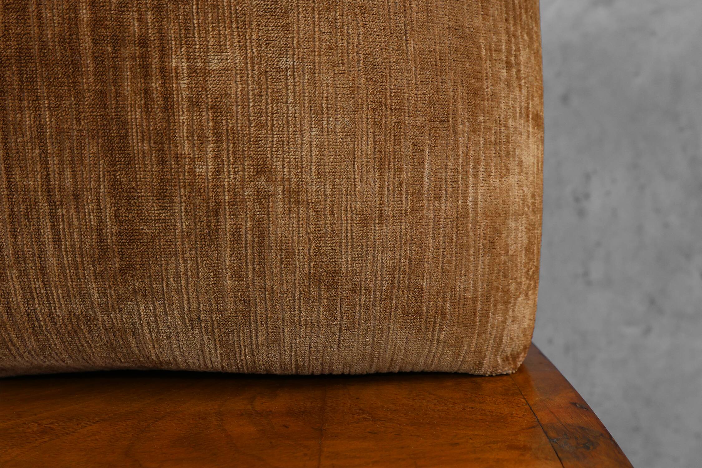 Art Deco Walnut Stool with Original velvet Upholstery, Italy ca. 1920