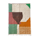 Tapis Kilim berbère marocain écru à aplats colorés 284x184cm