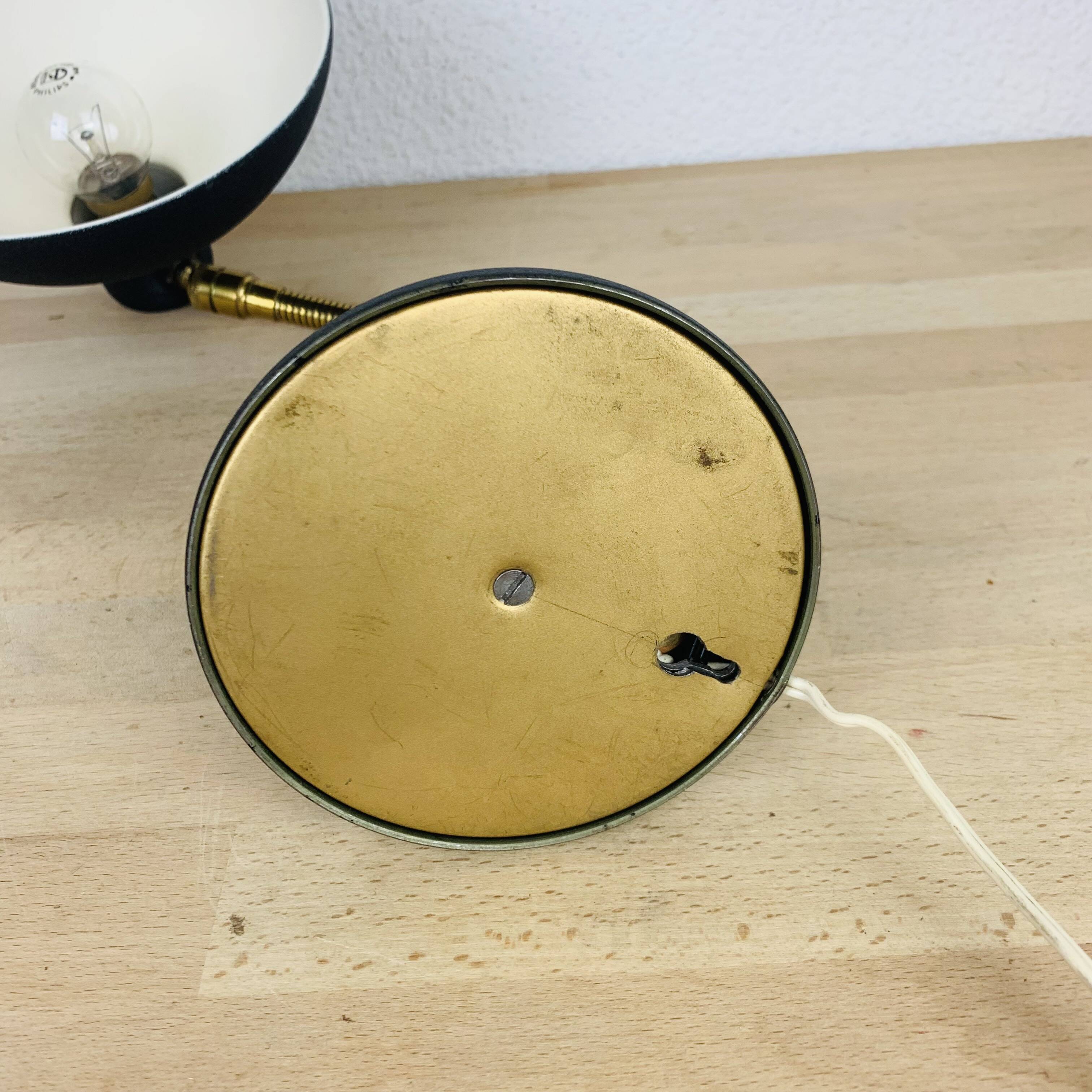 Vintage 50s brass and black lamp