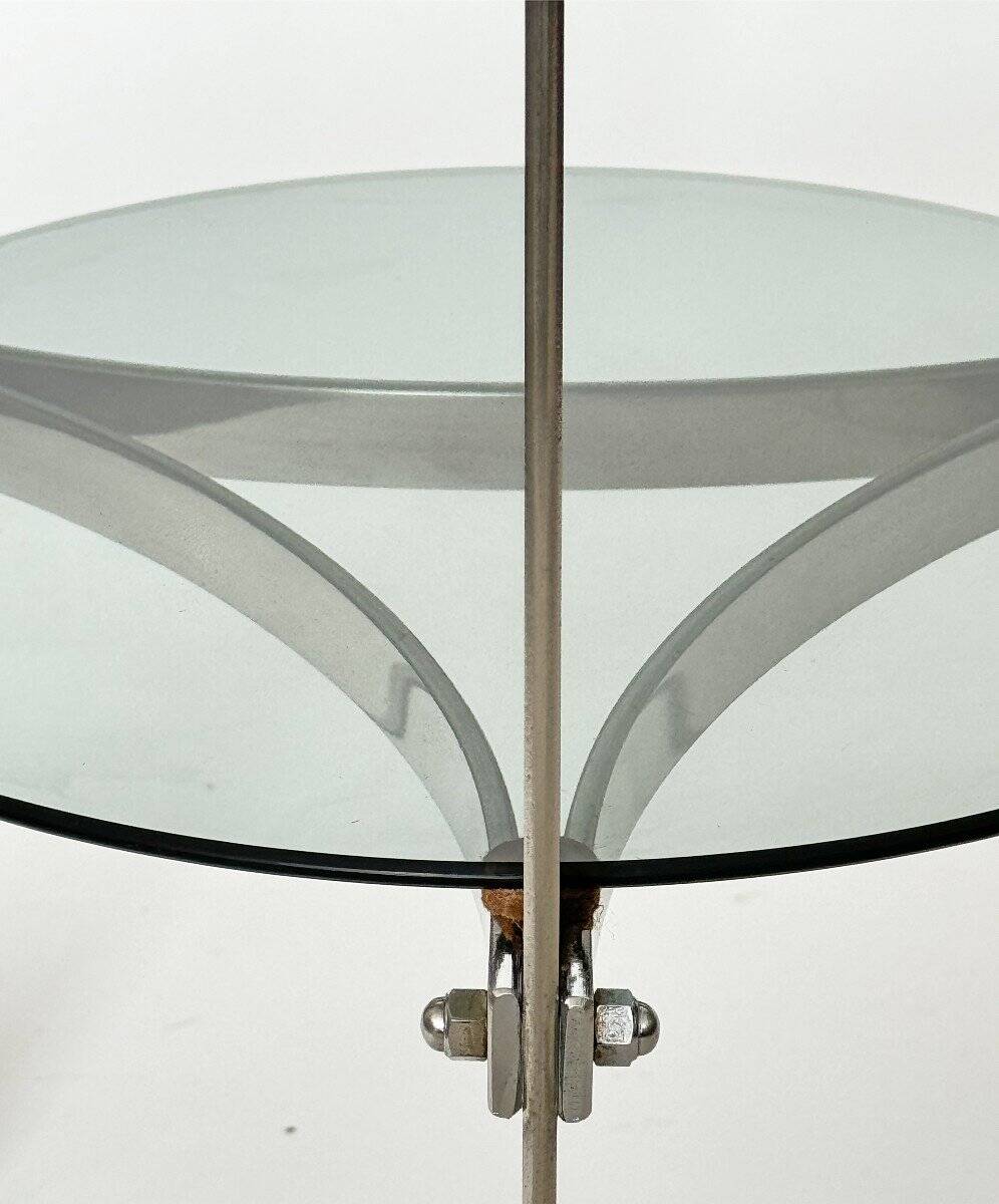 1970s chrome-plated steel tripod stool