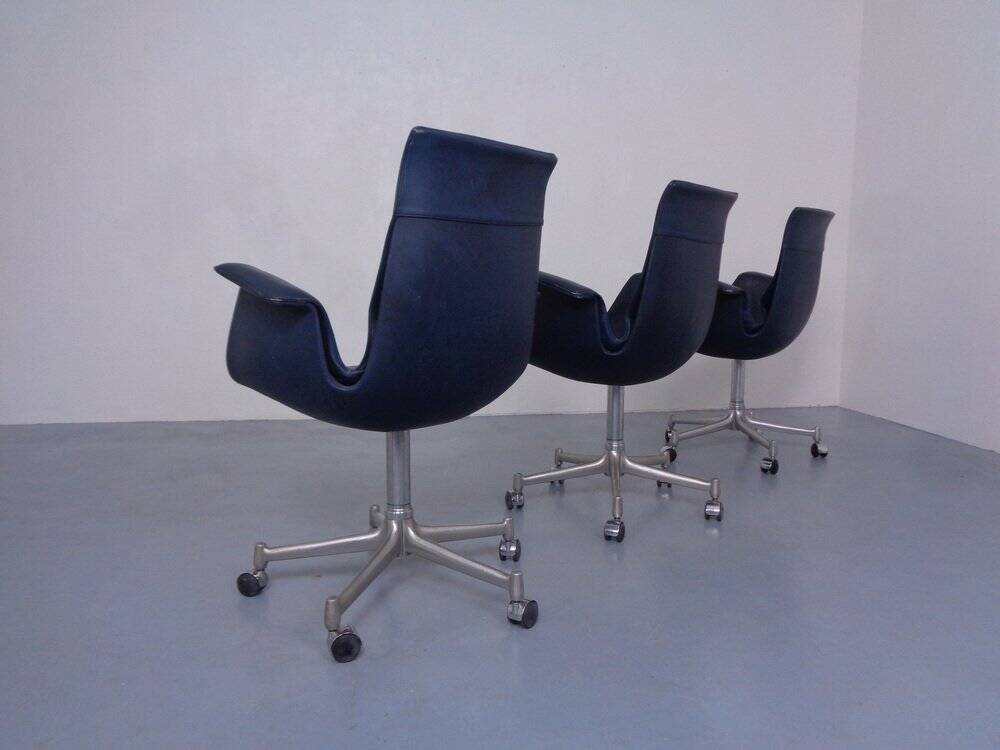 Model 6727 Bird Chairs by Preben Fabricius & Jørgen Kastholm for Kill International, 1960s, Set of 3