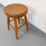 Vintage solid oak stool from the 50s 60s