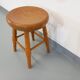 Vintage solid oak stool from the 50s 60s
