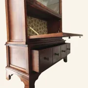 Globe-Wernicke display cabinet in walnut, 3 modules and drawer.