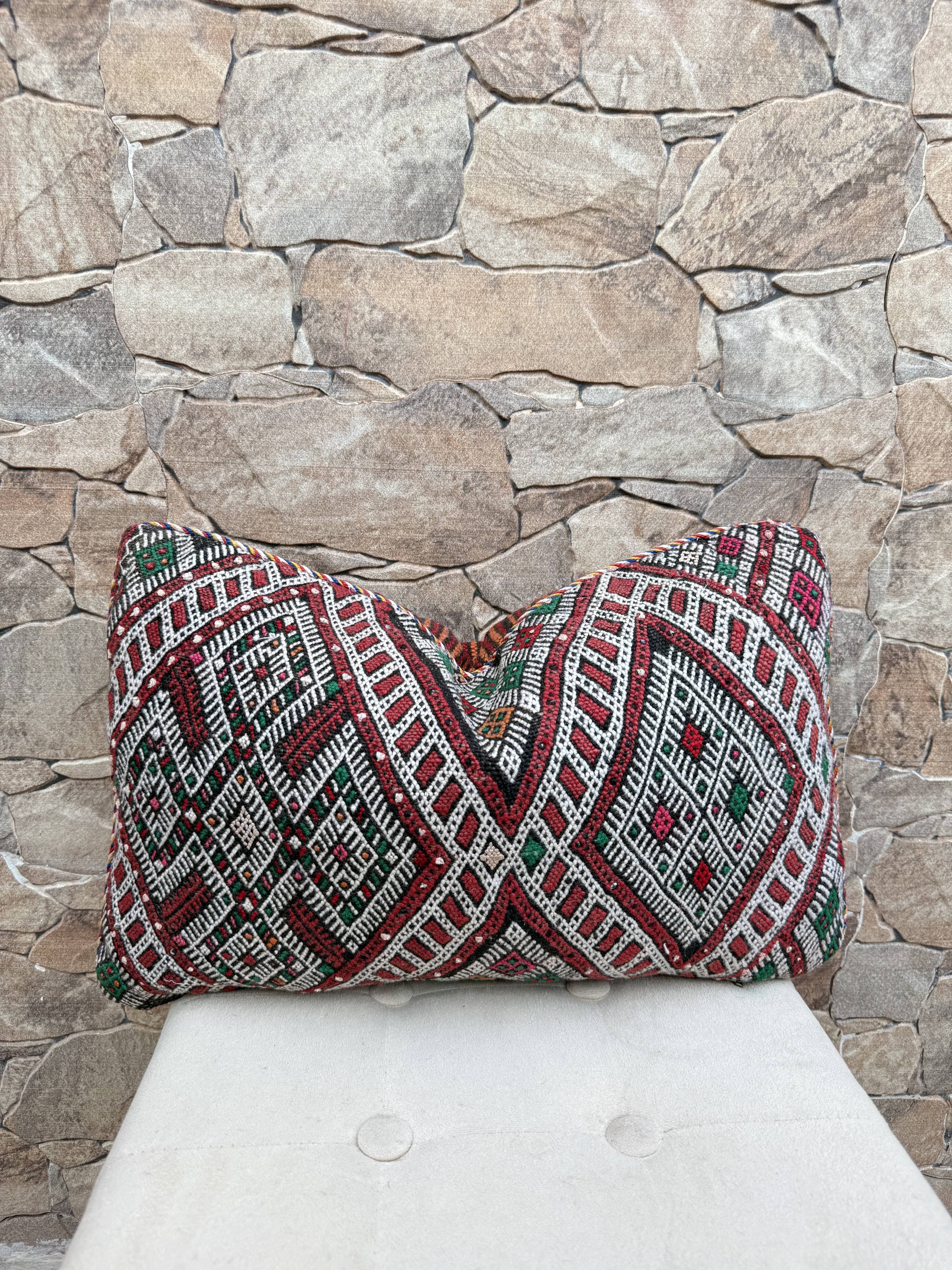 Vintage Moroccan Berber wool cushion cover