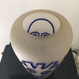 Signed frosted glass vase