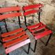 Set of 8 vintage French bistro chairs – industrial metal Tolix style