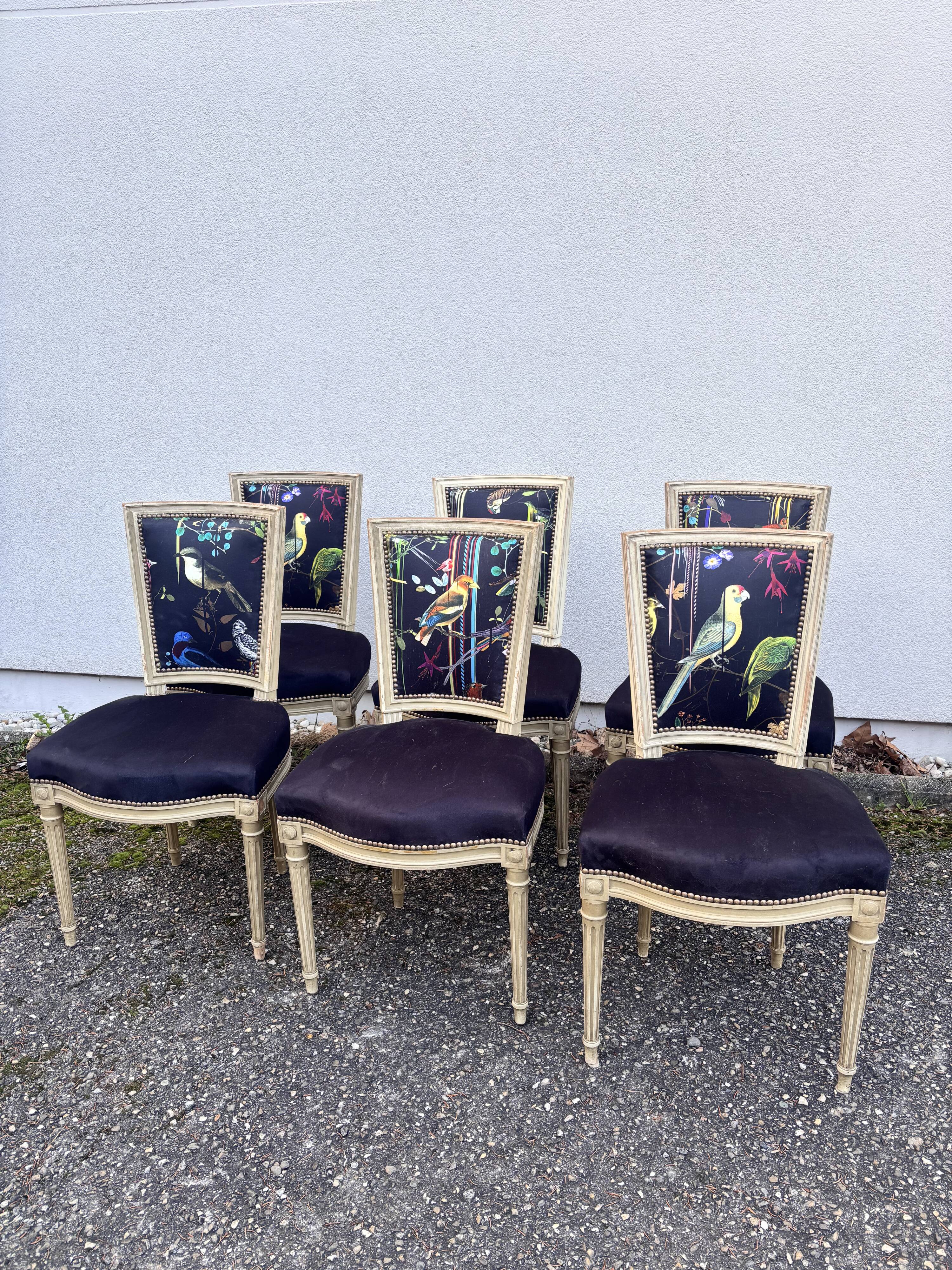 Set of 6 Louis XVI dining chairs