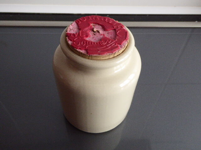 Ancient jar of mustard sandies from Meaux Pommery