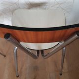 Set of 4 chairs in two-tone formica