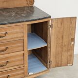 Art Deco wooden and marble sideboard from the 1950s