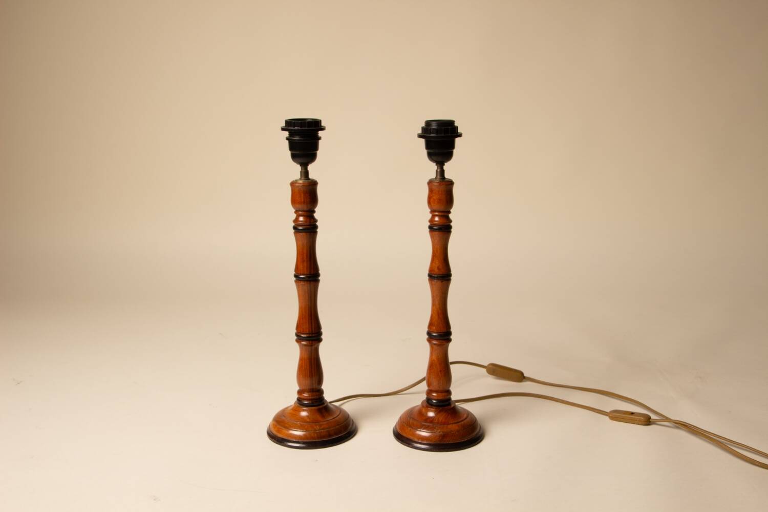 Pair of faux bamboo lamp bases