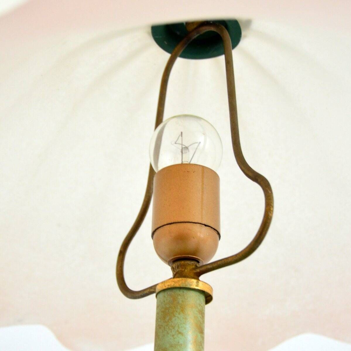 Lampe de table bouquet de fleurs / Roses fer forgé 1960 vintage