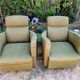 Pair of vintage studio armchairs in Art Deco style.