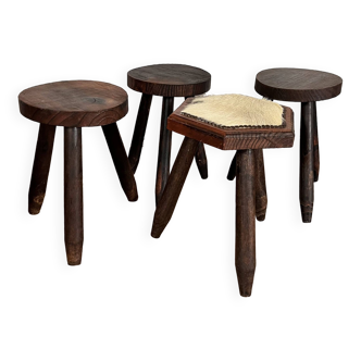 Ensemble de 4 tabourets dépareillés