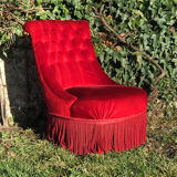 Red velvet toad chair