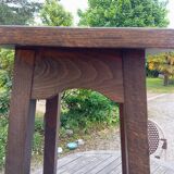 High stool in solid oak, brutalist style, circa 1950/60