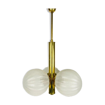 Lustre Kaiser doré à 3 bras, Allemagne, années 1960