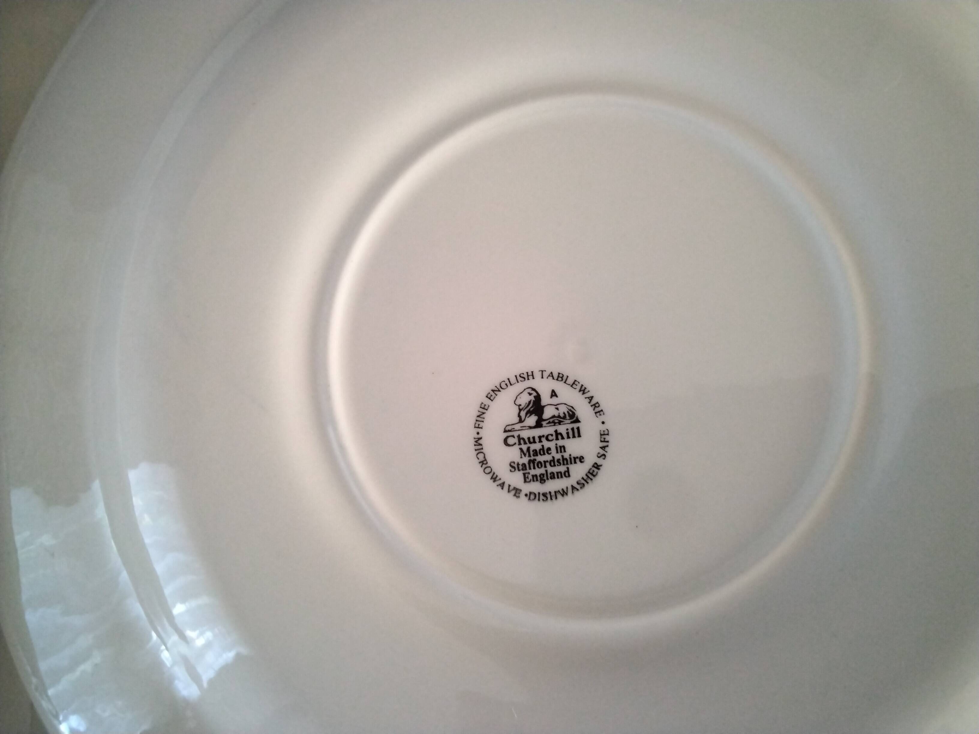 2 Churchill English porcelain dinner plates
