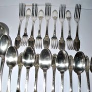 Boulenger household items 34 place settings Empire Marie-Louise 12 soup spoons 9 forks 11 dessert spoons