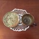 Lunch cup and under cup in stoneware - vintage