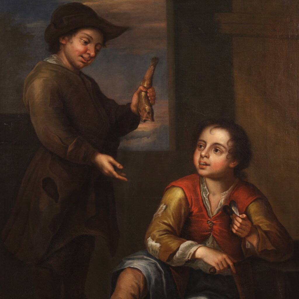 Great 18th century genre scene painting