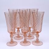 8 pink champagne flutes