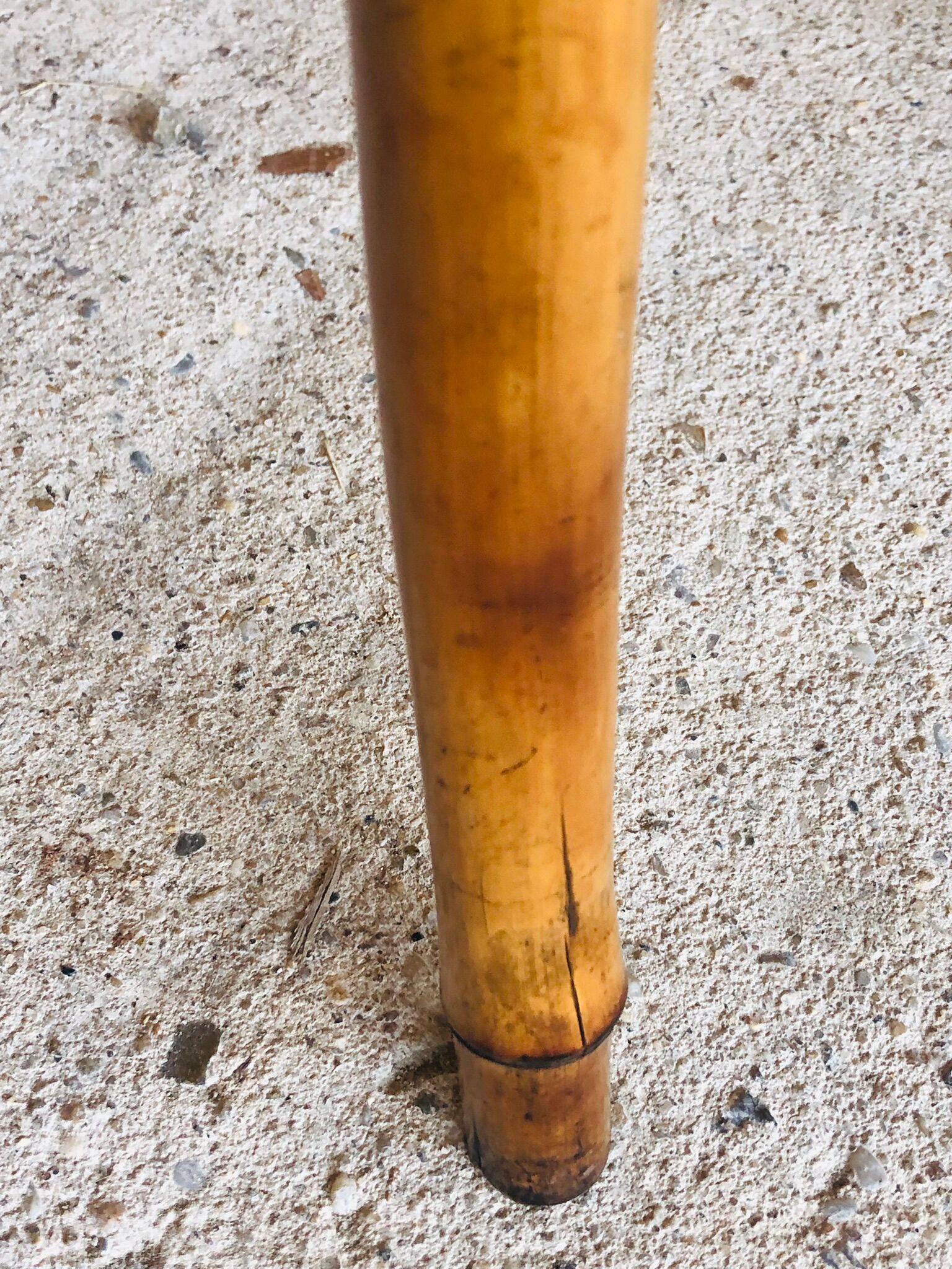 Large vintage side table in bamboo and rattan, circa 1930's