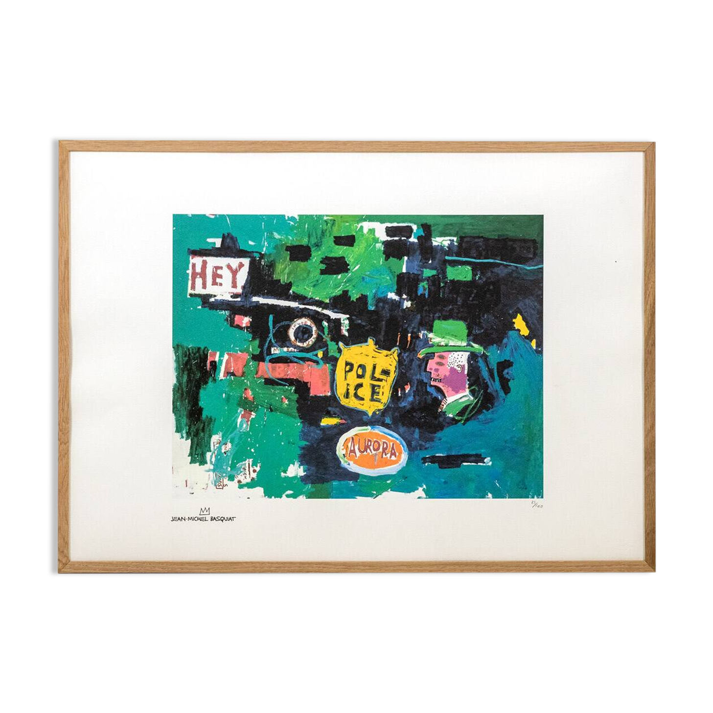 Jean-Michel Basquiat. Numbered color silkscreen print. 1990s.
