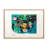 Jean-Michel Basquiat. Numbered color silkscreen print. 1990s.