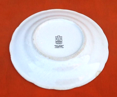 Plate " The language of flowers " Faience of Gien Rose Trémière-Fertility