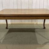 Chippendale extendable dining table in oak and burl elm