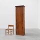 Tall rustic French monastery wardrobe in oak from the late 19th century
